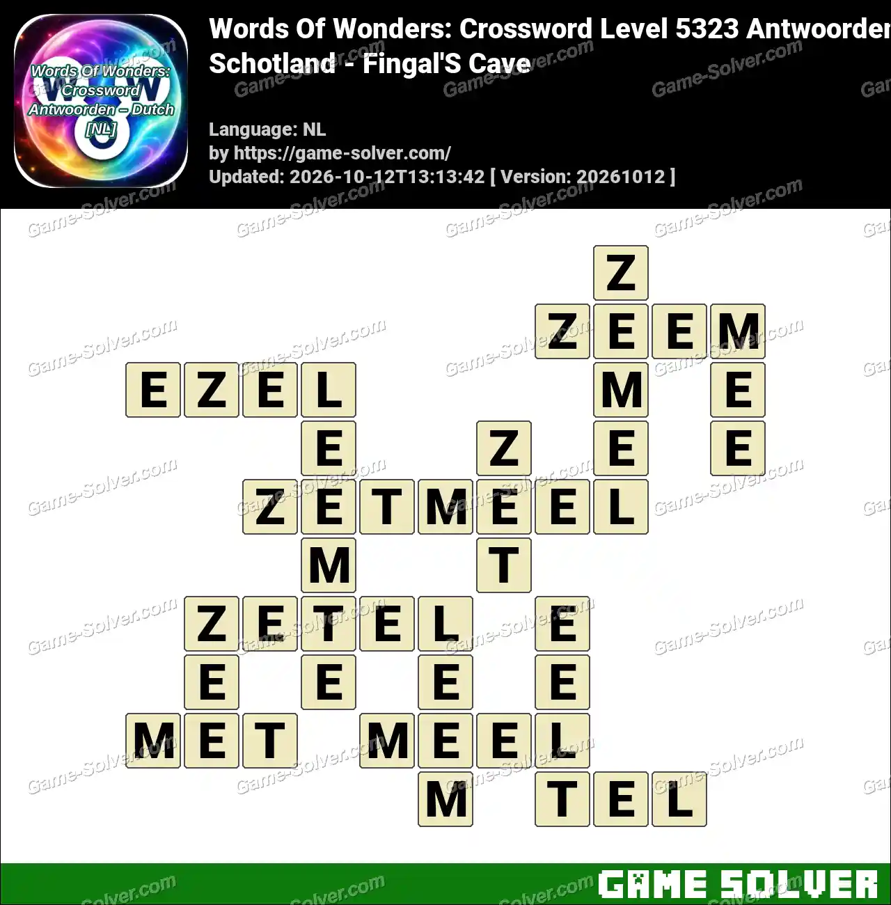 Words Of Wonders: Crossword Level 5323 Antwoorden – Schotland – Fingal’S Cave